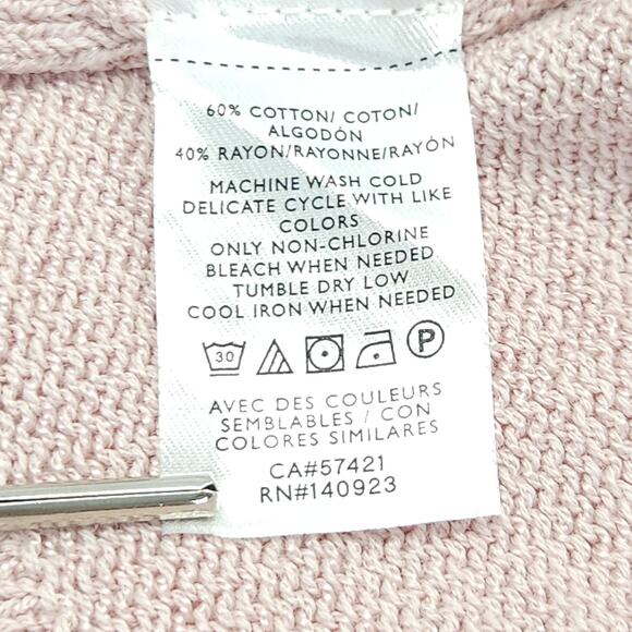 LOFT Knit Top S Dusty Pink Cami Crochet Ribbed Boho Preppy Resort Layer Beach - Picture 7 of 8